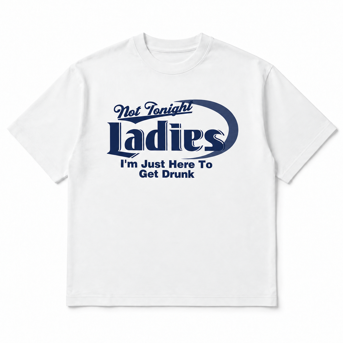 Not Today, Ladies Tee in white, front flat-lay mockup